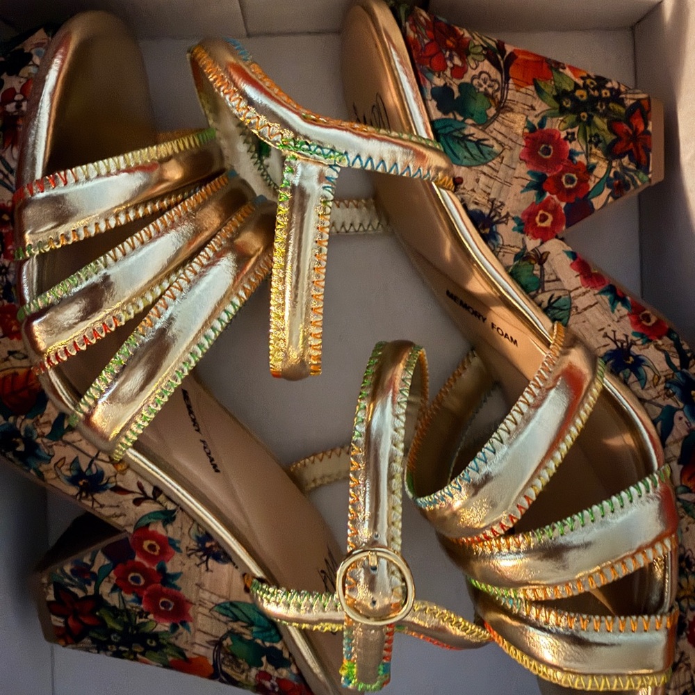 Impo Olive Platform Gold Strappy Women's Sandals